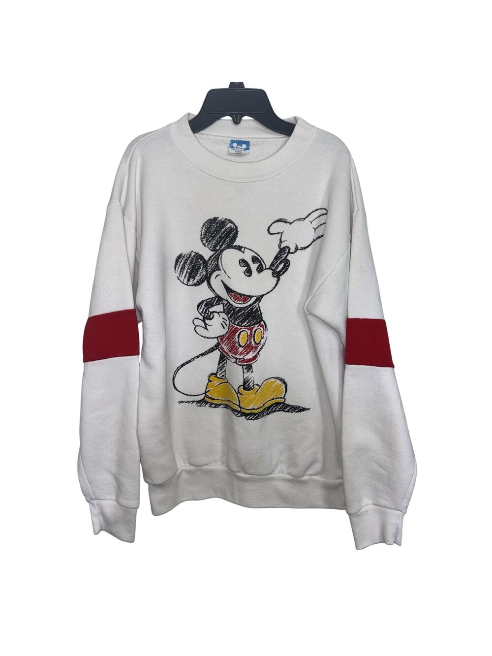 90s Disney Character Fashions Crewneck Sketch Art Mickey Mouse Large USA
